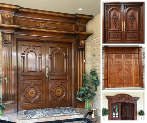 Cửa chính chất liệu gỗ