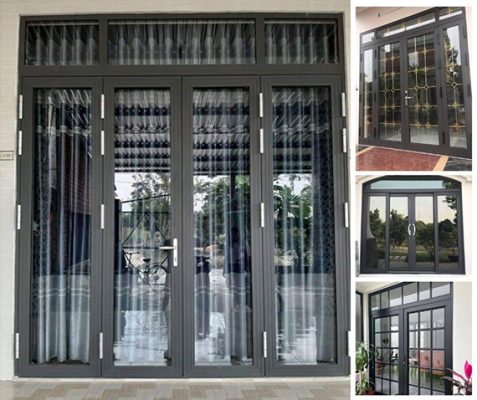 Cửa chính chất liệu nhôm kính