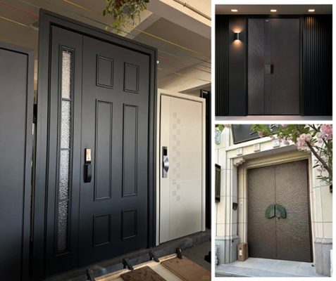 Cửa chính chất liệu nhôm nguyên tấm